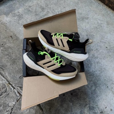 Adidas Ultra Boost 21 Black Beige Tone Green 7.0
